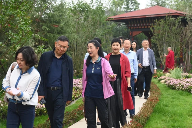 考察組在世園會國際園藝展區(qū)考察。記者 姜寒冬 攝.jpg